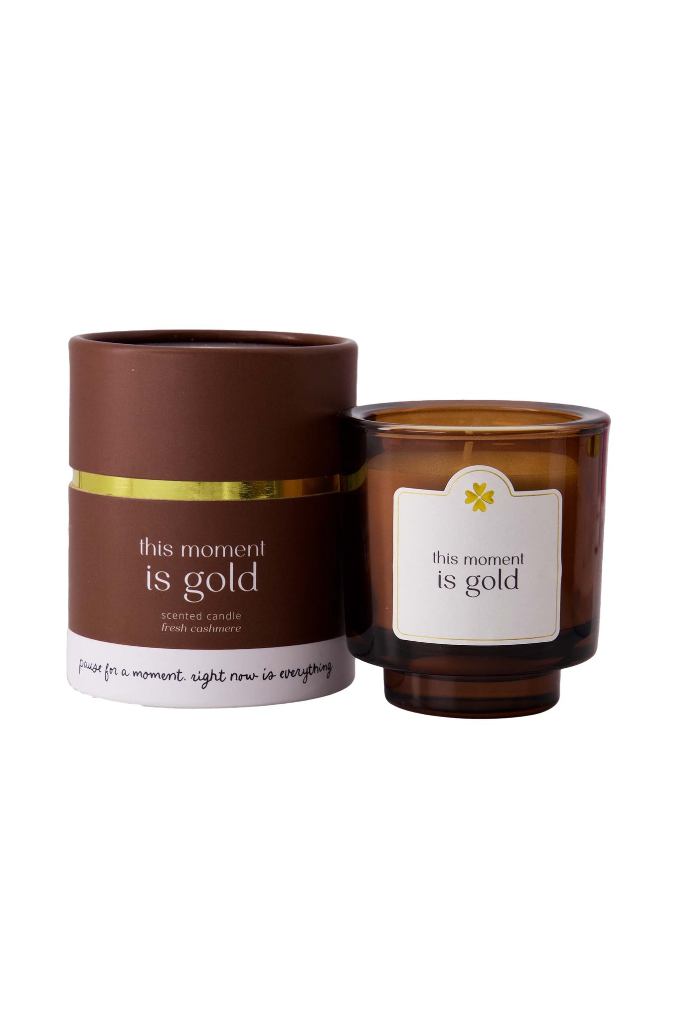Zusss - geurkaars in koker this moment is gold Brown/white