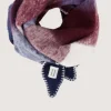 Zusss - Checked triangle scarf dark navy / ocean blue