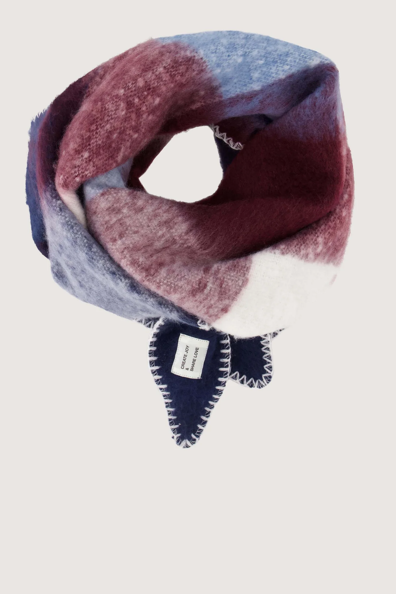 Zusss - Checked triangle scarf dark navy / ocean blue - Afbeelding 3