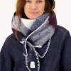 Zusss - Checked triangle scarf dark navy / ocean blue