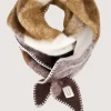 Zusss - Checked triangle scarf grey oyster / hazelnut / dark choco