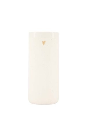 Matte ceramic vase with a heart design